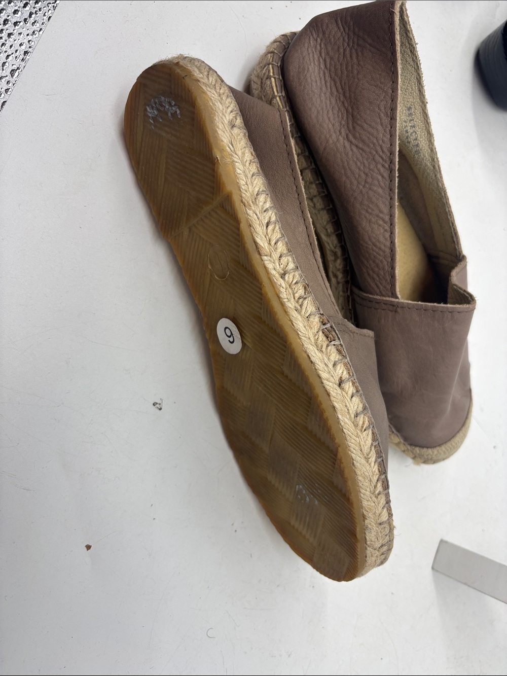 Men's Casual Leather Espadrille Slip-Ons - Brown - Picture 4 of 4